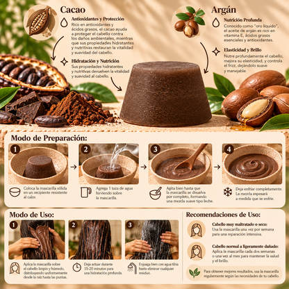 Mascarilla Capilar de Cacao y Argán