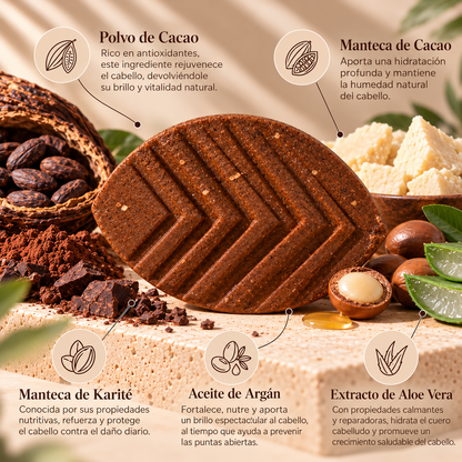 Shampoo "Hidratación" con Cacao, Karité y Argán