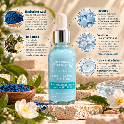 Serum Facial Vitafort con Péptidos y Espirulina Azul