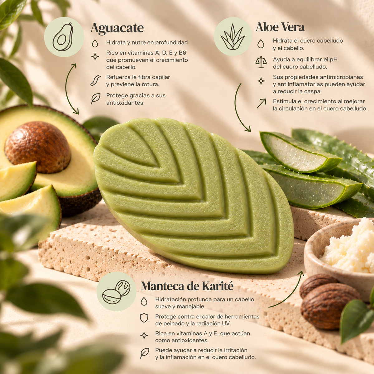 Acondicionador "Hidratación" con Aguacate, Aloe Vera y Karité