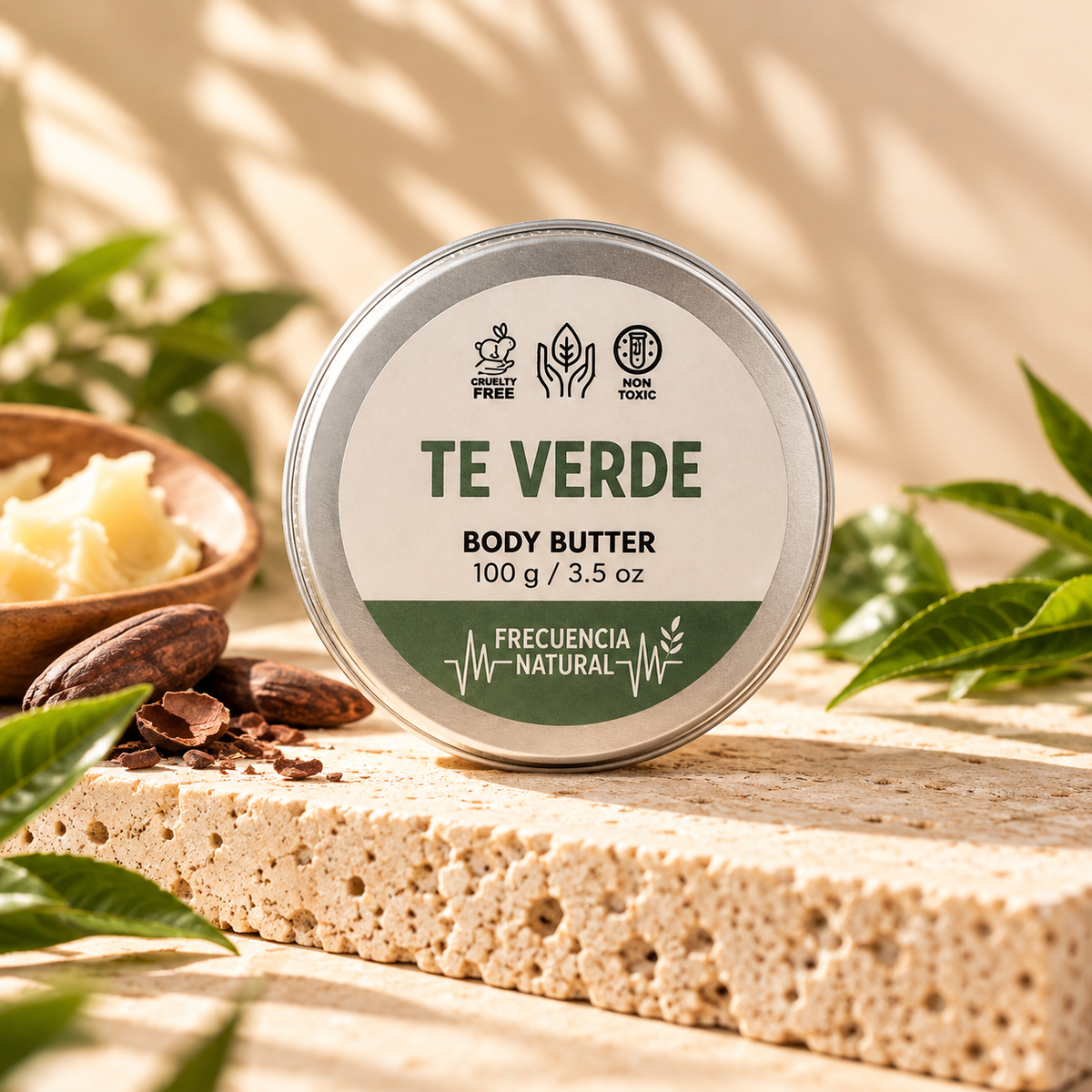 Body Butter Hidratante de Té Verde y Cacao