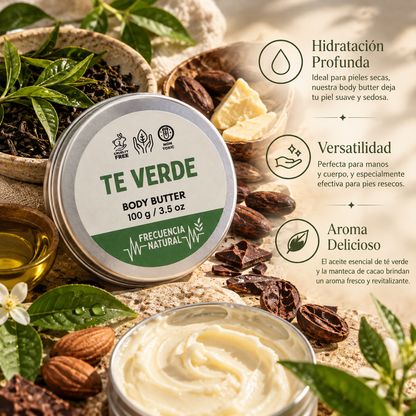Body Butter Hidratante de Té Verde y Cacao