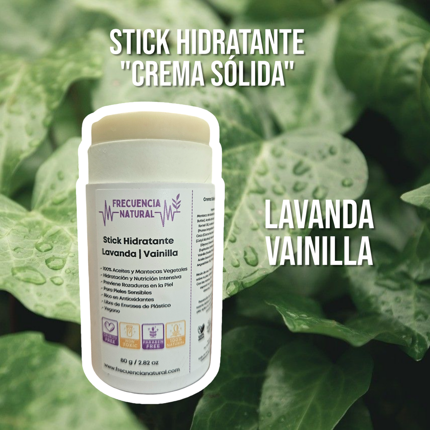 Crema Sólida en Barra de Lavanda y Vainilla