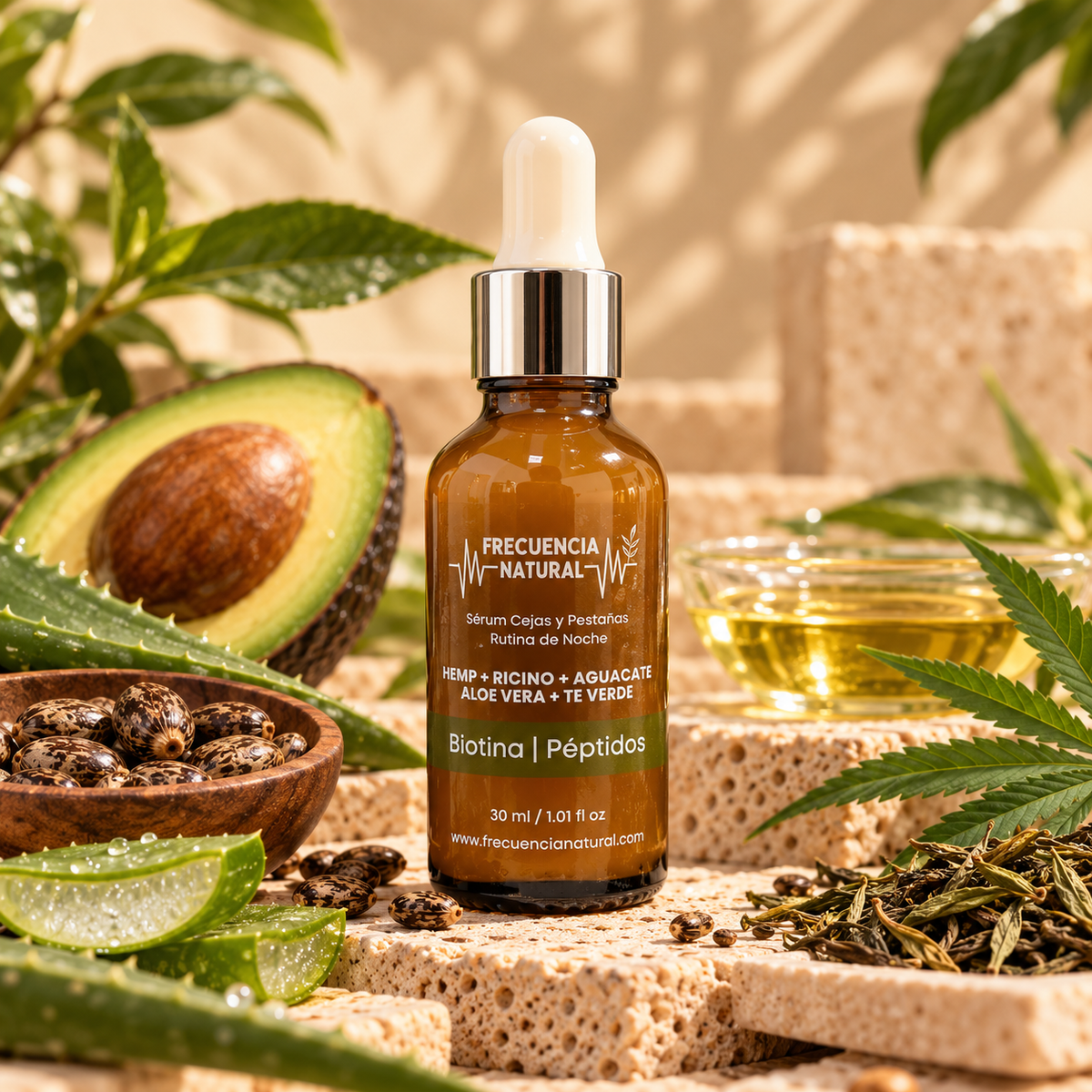 Serum para Pestañas y Cejas con Té Verde y Biotina