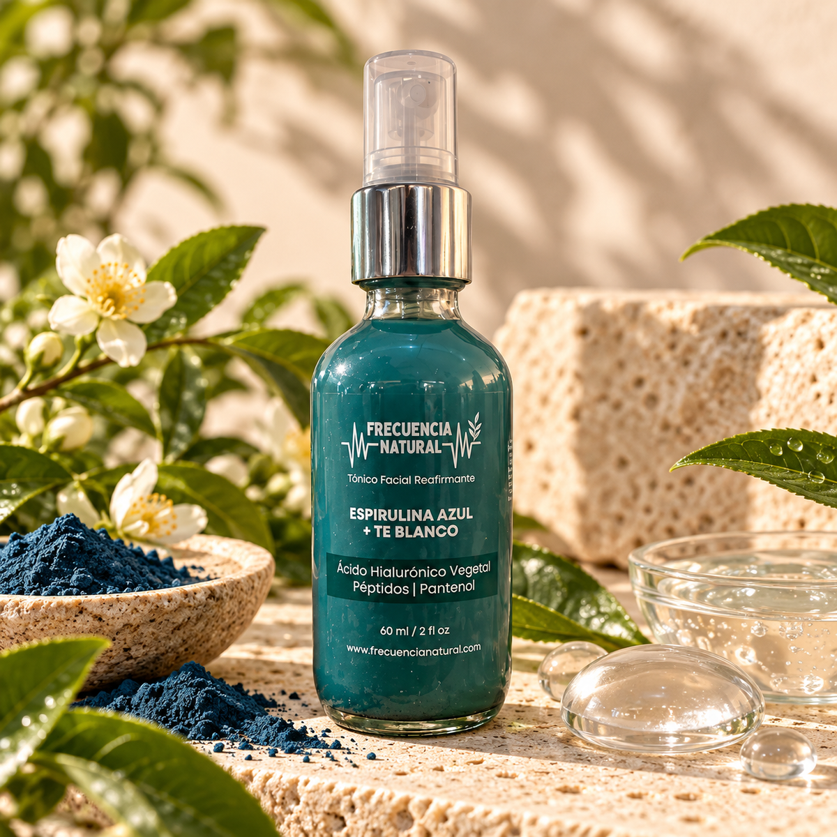 Tónico Facial Reafirmante de Espirulina Azul